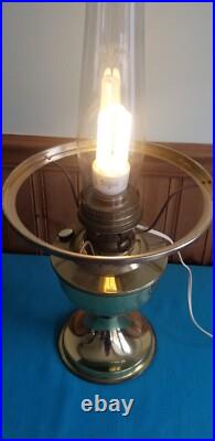 Vintage 24 Genuine Aladdin Oil Table Lamp Electrified White Milk Glass Shade