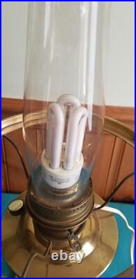 Vintage 24 Genuine Aladdin Oil Table Lamp Electrified White Milk Glass Shade