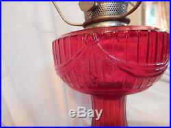Vintage 4 Pc Aladdin 1979 Lincoln Drape Oil/Kerosene Table Lamp