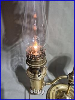 Vintage 75th Anniversary ALADDIN STUDENT OIL LAMP Brass Electrified Signed 30