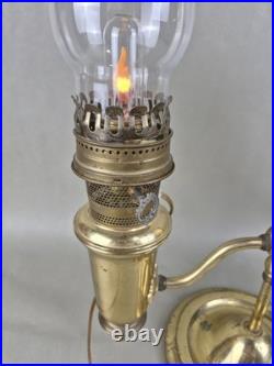 Vintage 75th Anniversary ALADDIN STUDENT OIL LAMP Brass Electrified Signed 30