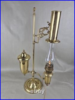 Vintage 75th Anniversary ALADDIN STUDENT OIL LAMP Brass Electrified Signed 30