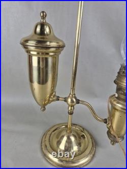 Vintage 75th Anniversary ALADDIN STUDENT OIL LAMP Brass Electrified Signed 30