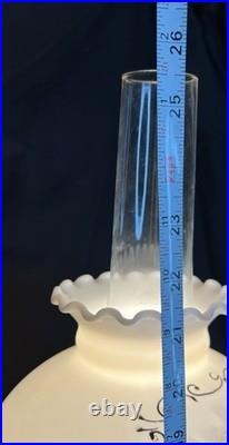 Vintage ALADDIN 1940's Alacite LINCOLN DRAPE Oil Lamp Cherub Shade, Lox Chimney