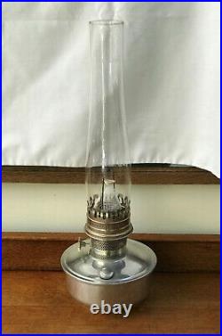 Vintage ALADDIN Aluminum Metal Kerosene Oil Lamp Model 23 Burner withGlass Chimney