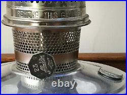 Vintage ALADDIN Aluminum Metal Kerosene Oil Lamp Model 23 Burner withGlass Chimney