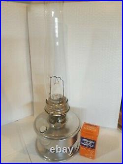 Vintage ALADDIN Aluminum Metal Kerosene Table Oil Lamp Model 23 Burner-Excellent