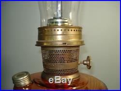 Vintage ALADDIN Amber Lincoln Drape Kerosene Oil Lamp #23 Dated 1979