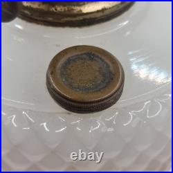 Vintage ALADDIN B-91 QUILT OIL LAMP WHITE MOONSTONE / ROSE MOONSTONE