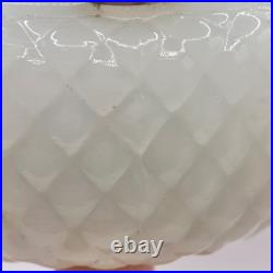 Vintage ALADDIN B-91 QUILT OIL LAMP WHITE MOONSTONE / ROSE MOONSTONE