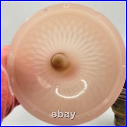 Vintage ALADDIN B-91 QUILT OIL LAMP WHITE MOONSTONE / ROSE MOONSTONE