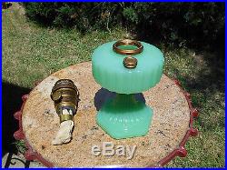 Vintage ALADDIN CORINTHIAN Jade Green Moonstone Kerosene Oil Lamp Model B Burner