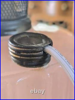 Vintage ALADDIN CORINTHIAN converted oil LAMP Model B pink moonstone roses SHADE