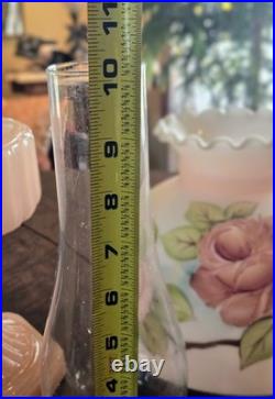 Vintage ALADDIN CORINTHIAN converted oil LAMP Model B pink moonstone roses SHADE