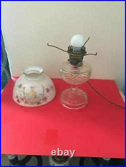 Vintage ALADDIN Clear Glass WASHINGTON DRAPE Lamp With Model B Burner-Electrified