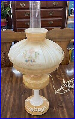 Vintage ALADDIN Gold Lustre Electrified Oil Lamp Table Lamp with Shade