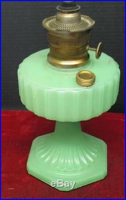 Vintage ALADDIN Green Glass CORINTHIAN Lamp with Burner