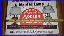 Vintage ALADDIN KEROSENE OIL MANTLE LAMP $1 ALLOWANCE ADVERTISING POSTER SIGN