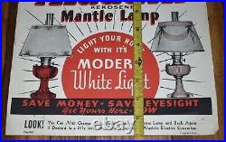 Vintage ALADDIN KEROSENE OIL MANTLE LAMP $1 ALLOWANCE ADVERTISING POSTER SIGN