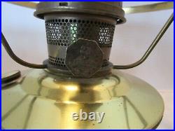 Vintage ALADDIN Kerosene OIL LAMP Brass & GLASS SHADE HAND PAINTED 1950's 20t