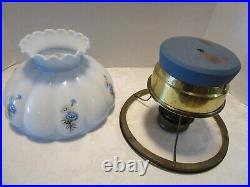 Vintage ALADDIN Kerosene OIL LAMP Brass & GLASS SHADE HAND PAINTED 1950's 20t