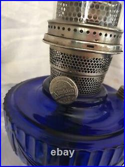 Vintage ALADDIN LINCOLN DRAPE LAMP COBALT Blue Tall 1940-49 MODEL B Original