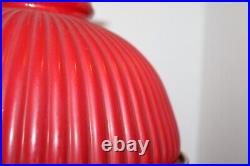 Vintage ALADDIN Model 23 Brass Kerosene Oil Lamp Red Milk Glass Shade