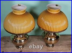 Vintage ALADDIN Model 23 Brass Kerosene Oil Lamp Sherwood Milk Glass Shade