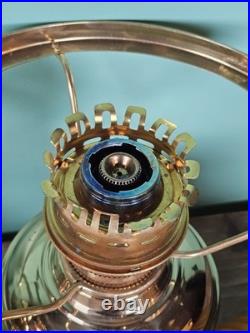 Vintage ALADDIN Model 23 Brass Kerosene Oil Lamp Sherwood Milk Glass Shade