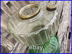 Vintage ALADDIN Nu-Type Model B Burner Antique Oil Mantle Lamp Green Clear Glass