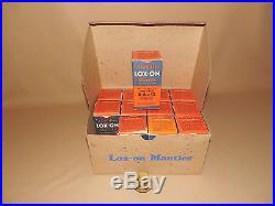 Vintage ALADDIN Oil Lamp Brown DISPLAY BOX 12 NOS LOX-ON MANTLES Model B A or 12