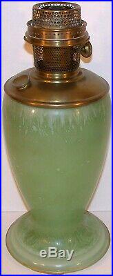Vintage ALADDIN VASE LAMP Green Venetian Art Craft model 12 pot and straw finish