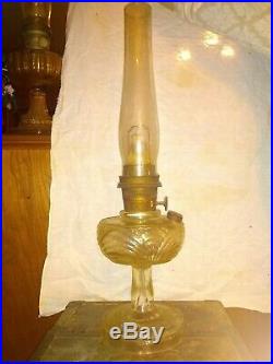 Vintage ALADDIN clear glass Oil Lamp With Glass Chimney