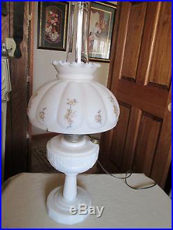 Vintage Alacite Glass Lincoln Drape Aladdin Lamp Converted to Electric With Shade
