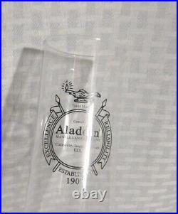 Vintage Aladdin 100 Venetian Satin White Alpa Crystall Oil Table Lamp 1932-1933
