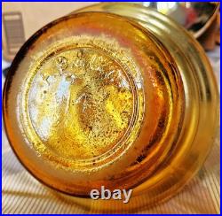 Vintage Aladdin 14 A B & C Reflector Amber Glass Kerosene Oil Wick Chimney Lamp