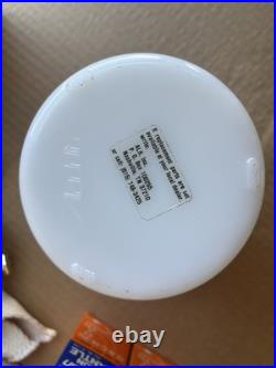 Vintage Aladdin 23 Kerosene Oil Lamp Floral Daisies Milk Glass with Chimney 1970's