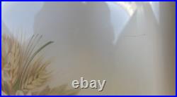 Vintage Aladdin 23 Kerosene Oil Lamp Floral Daisies Milk Glass with Chimney 1970's