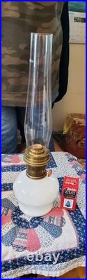 Vintage Aladdin 23 Milkglass Daisy & Wheat Mantle Shelf Kerosene Oil Lamp