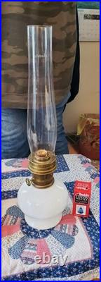 Vintage Aladdin 23 Milkglass Daisy & Wheat Mantle Shelf Kerosene Oil Lamp
