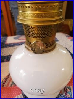Vintage Aladdin 23 Milkglass Daisy & Wheat Mantle Shelf Kerosene Oil Lamp
