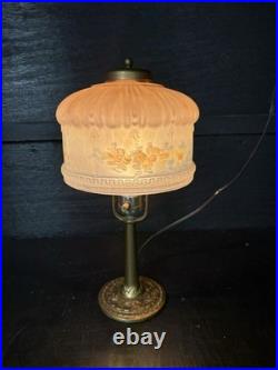 Vintage Aladdin #3 Table/Desk Lamp With Frosted Reverse Painted Glass Shade Work Vintage Aladdin #3 Table/Desk Lamp With Frosted Reverse Painted Glass Shade Work