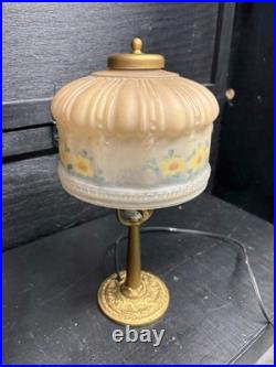 Vintage Aladdin #3 Table/Desk Lamp With Frosted Reverse Painted Glass Shade Work Vintage Aladdin #3 Table/Desk Lamp With Frosted Reverse Painted Glass Shade Work