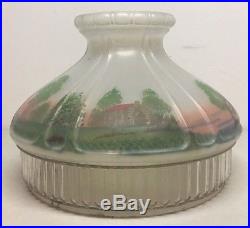 Vintage Aladdin 601-S Reverse Painted Log Cabin Lamp Shade Fits Model 12