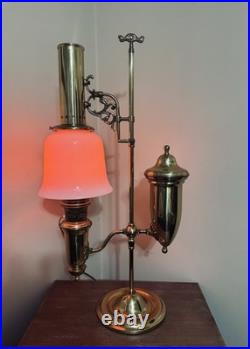 Vintage Aladdin 75th Anniversary 1983 Model 4 Student Milk Glass Shade Lamp