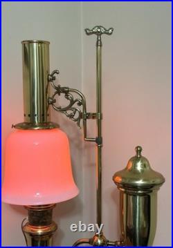 Vintage Aladdin 75th Anniversary 1983 Model 4 Student Milk Glass Shade Lamp