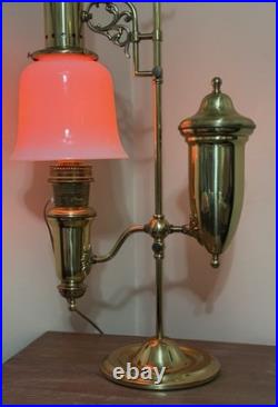 Vintage Aladdin 75th Anniversary 1983 Model 4 Student Milk Glass Shade Lamp