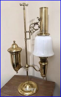 Vintage Aladdin 75th Anniversary 1983 Model 4 Student Milk Glass Shade Lamp