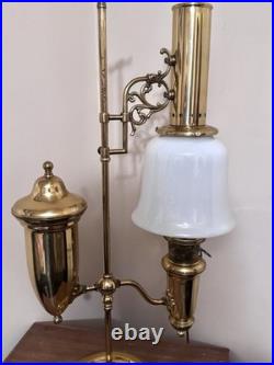 Vintage Aladdin 75th Anniversary 1983 Model 4 Student Milk Glass Shade Lamp
