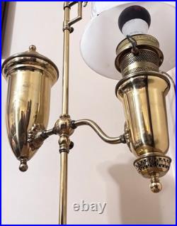 Vintage Aladdin 75th Anniversary 1983 Model 4 Student Milk Glass Shade Lamp
